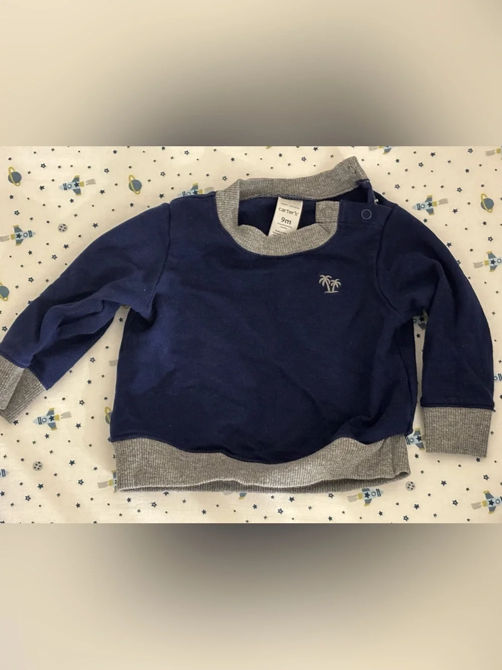 Carter's Navy and Gray Palm Tree Sweatshirt
